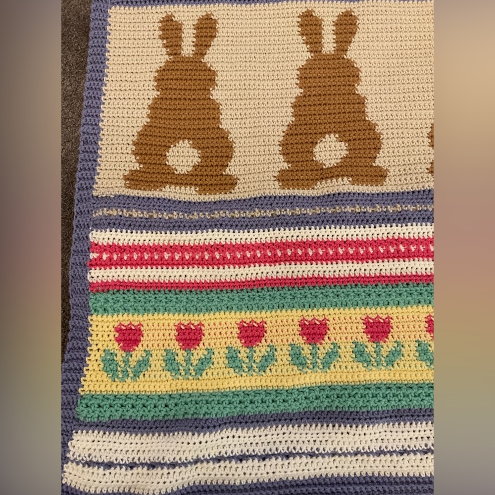 Handmade Crochet Easter Blanket - Picture 6 of 6